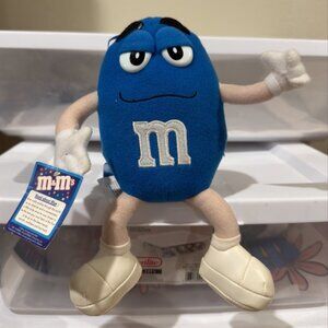 2001 M&M’s Blue Character Plush Doll Nanco Mars 10” w/ Hang Tag
